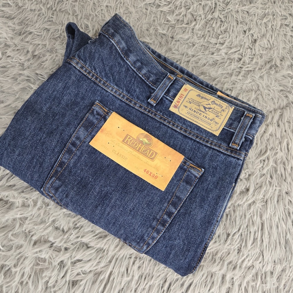 RedHead 9046-DS Mens 46/30 Classic Fit Dark Wash Denim Jeans NWT